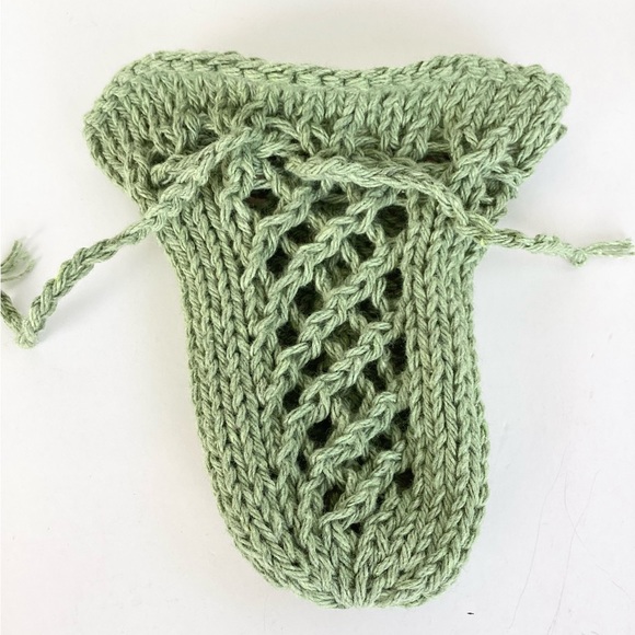 Soap Saver Bag Hand Crafted Green Cotton Bath Essential Exfoliating - Picture 6 of 11